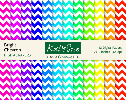 Bright Chevron | 12x12 Digital Papers