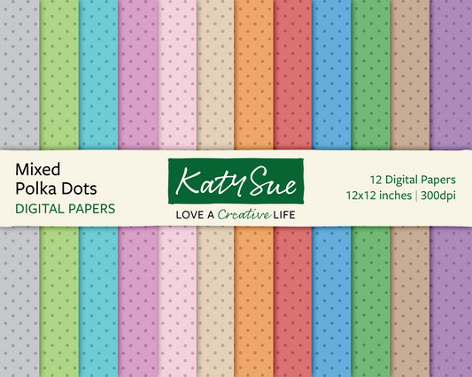 Mixed Polka Dots | 12x12 Digital Papers