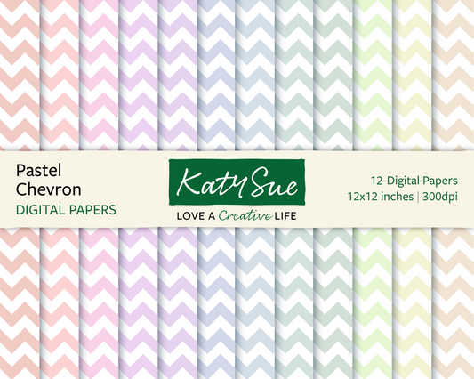 Pastel Chevron | 12x12 Digital Papers