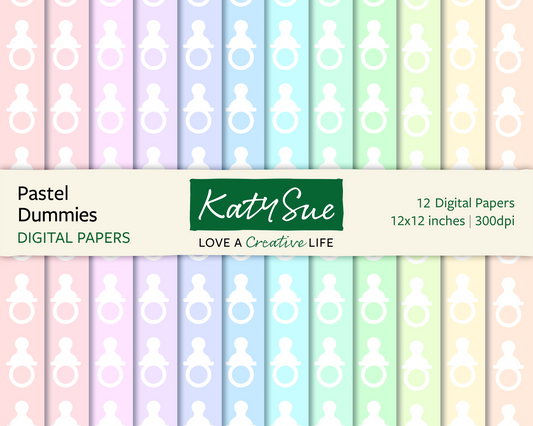 Pastel Dummies | 12x12 Digital Papers