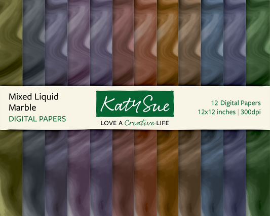 Mixed Liquid Marble | 12x12 Digital Papers