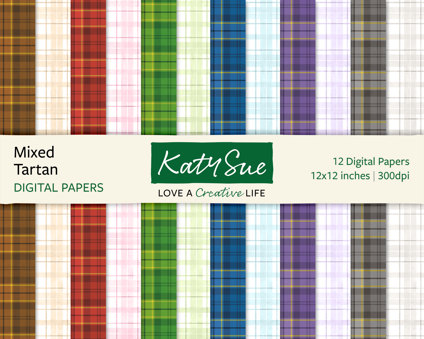 Mixed Tartan | 12x12 Digital Papers