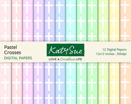 Pastel Crosses | 12x12 Digital Papers