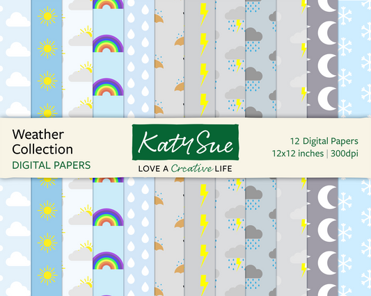 Weather Collection | 12x12 Digital Papers