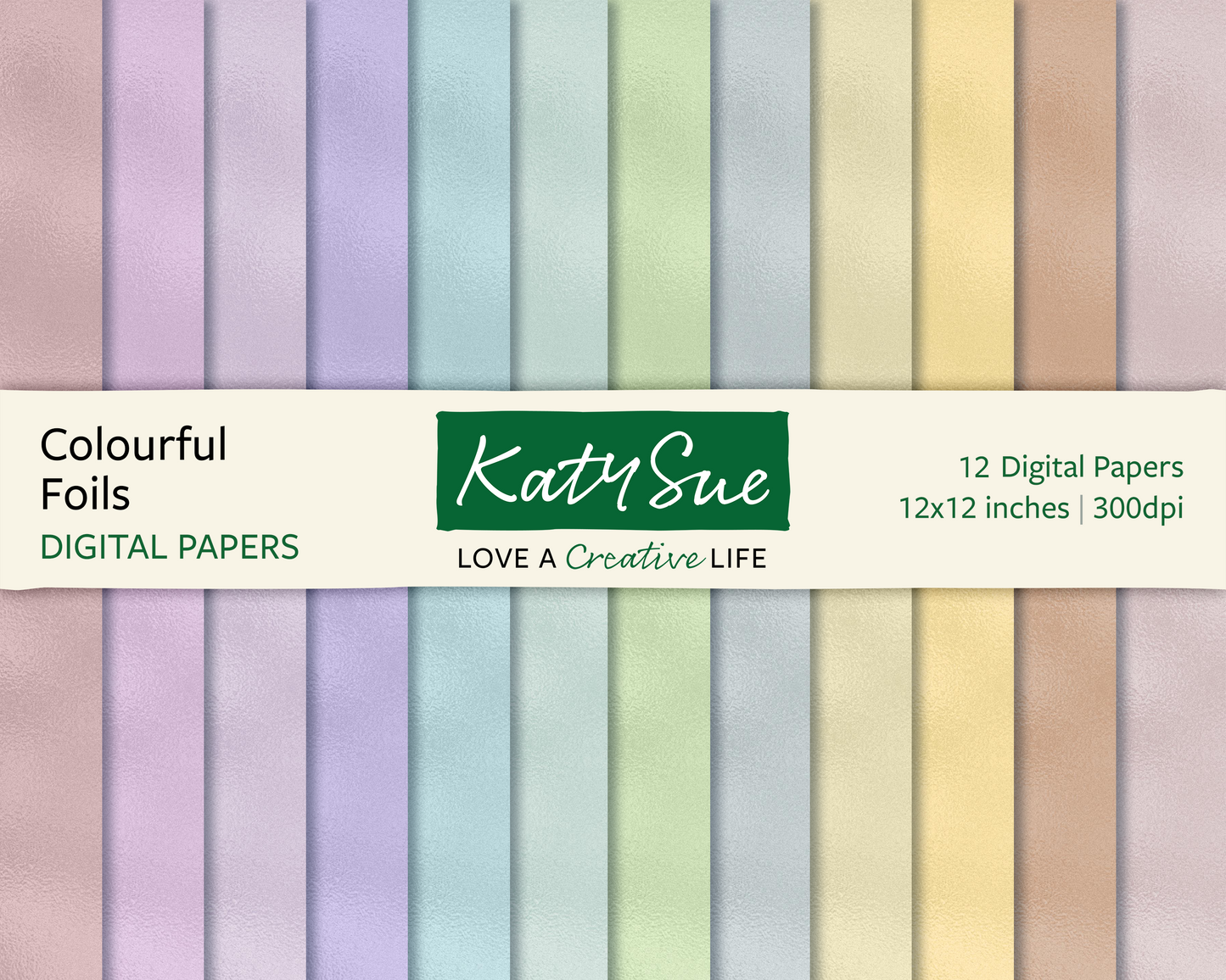 Colourful Foils | 12x12 Digital Papers