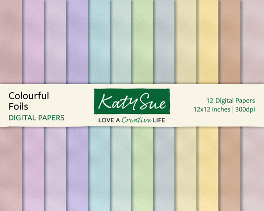 Colourful Foils | 12x12 Digital Papers