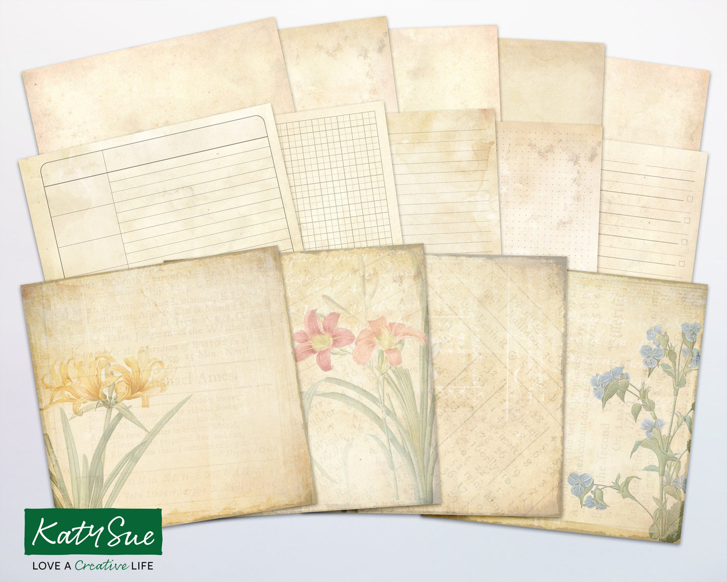 Distressed Botanical | Digital Journal Pages